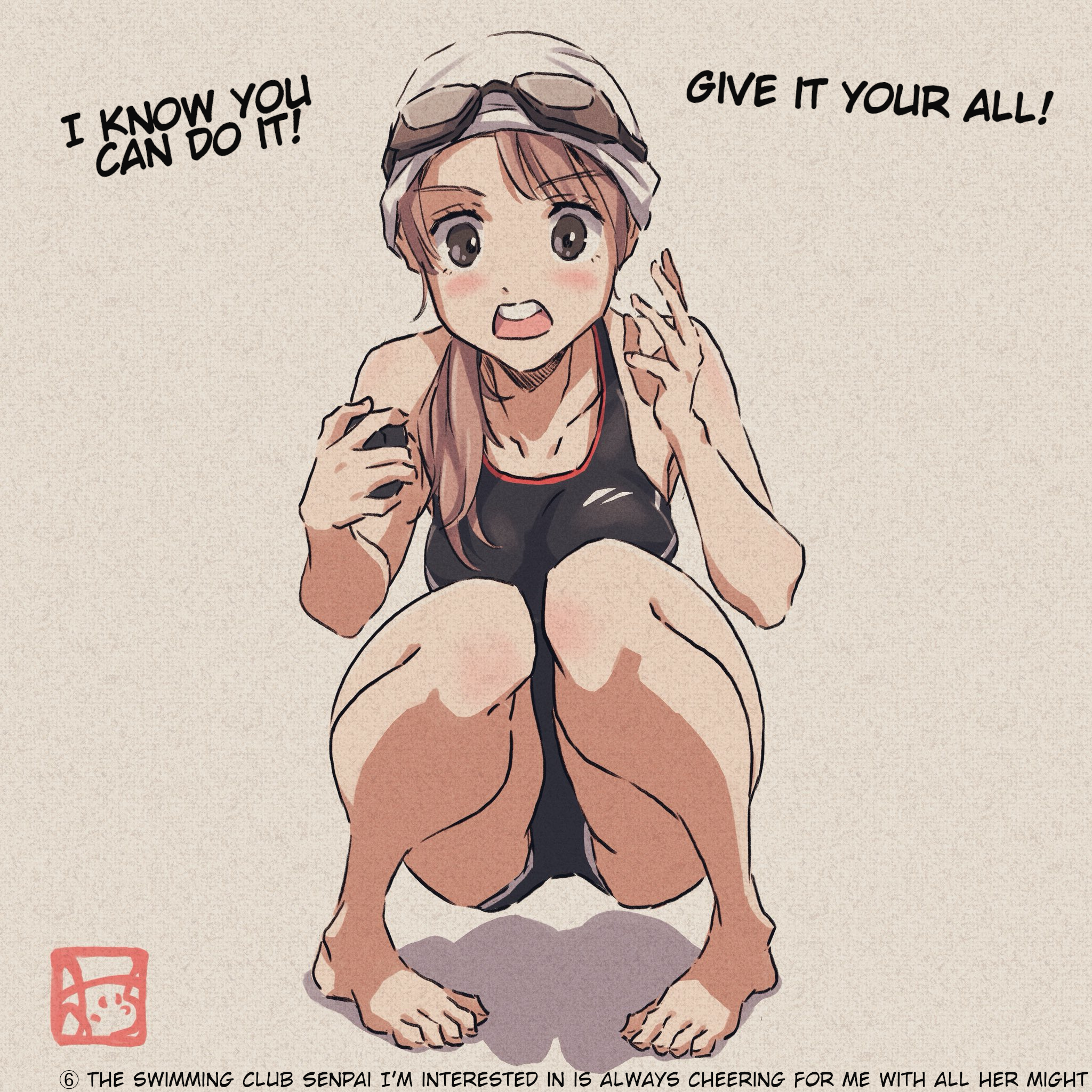 Suieibu no Kininaru Senpai no Onnanoko The swimming club Senpai I’m interested in is always cheering for me with all her might. 第1页