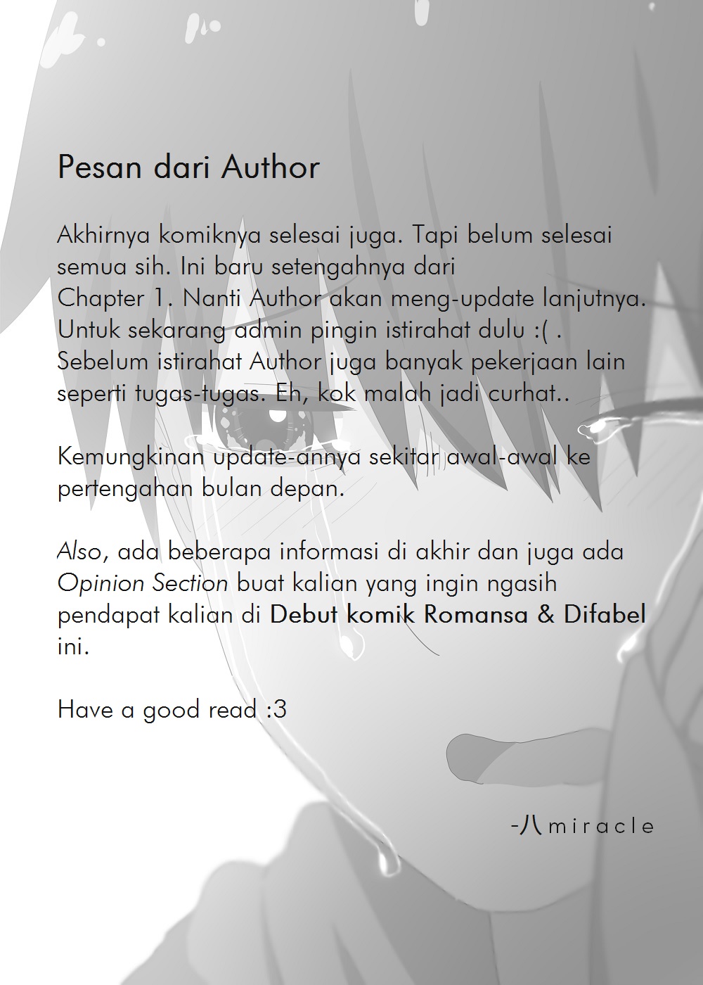 Romansa & Difabel Kehilangan Seseorang yang berharga 第1页