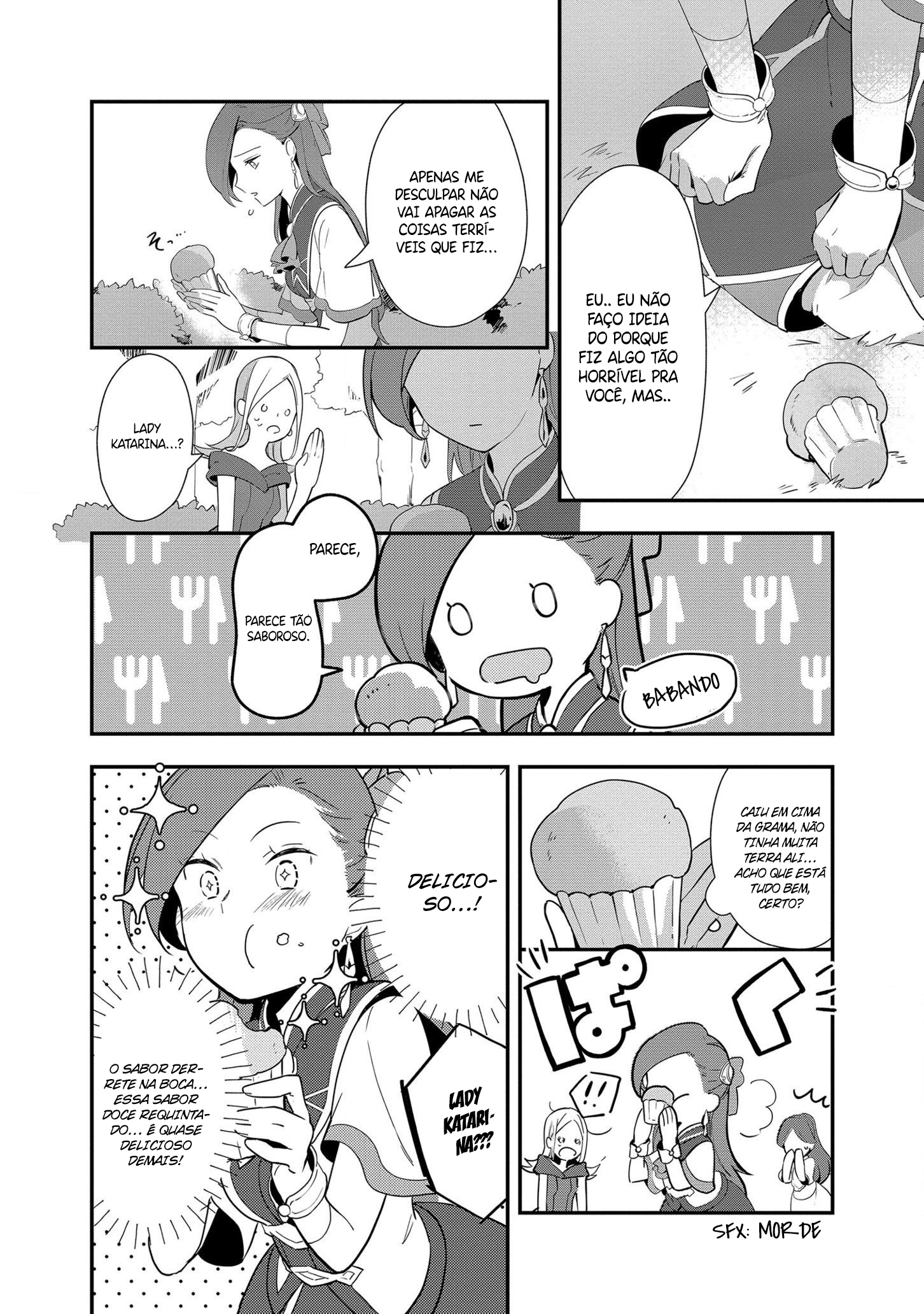 Otome Game no Hametsu Flag shika nai Akuyaku Reijou ni Tensei shite shimatta... Zettai Zetsumei! Hametsu Sunzen Hen Uma menina de 15 anos chamada Katarina recupera as memórias de sua vida passada. 第11页