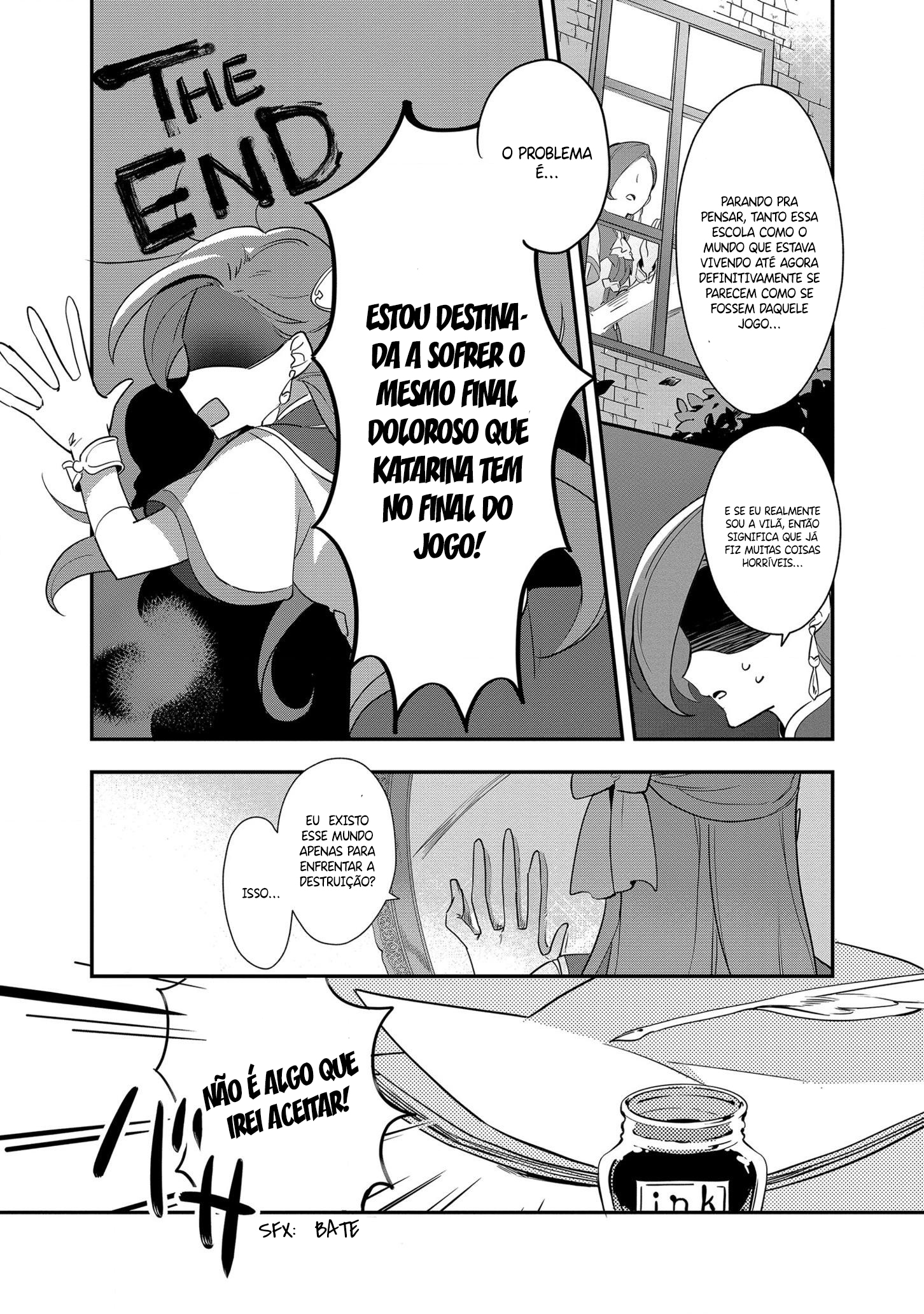 Otome Game no Hametsu Flag shika nai Akuyaku Reijou ni Tensei shite shimatta... Zettai Zetsumei! Hametsu Sunzen Hen Uma menina de 15 anos chamada Katarina recupera as memórias de sua vida passada. 第21页