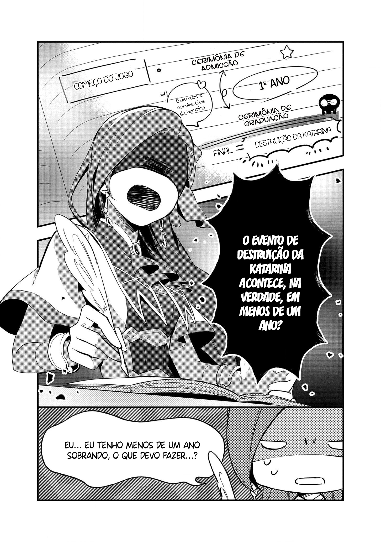 Otome Game no Hametsu Flag shika nai Akuyaku Reijou ni Tensei shite shimatta... Zettai Zetsumei! Hametsu Sunzen Hen Uma menina de 15 anos chamada Katarina recupera as memórias de sua vida passada. 第26页