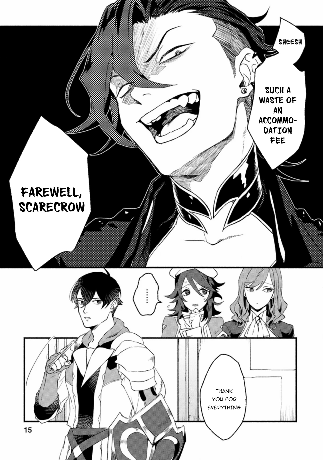 Sono Monban, Saikyou ni Tsuki: Tsuihou Sareta Bougyoryoku 9999 no Senshi, Outo no Monban to shite Musou Suru Vol. 1 Ch. 1 第14页
