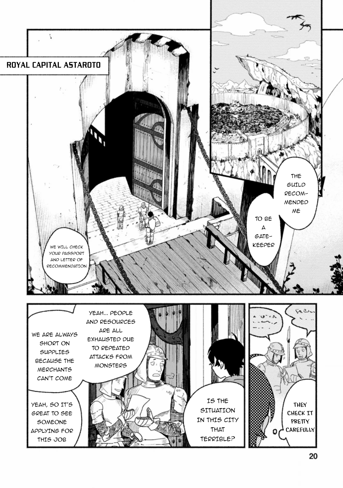 Sono Monban, Saikyou ni Tsuki: Tsuihou Sareta Bougyoryoku 9999 no Senshi, Outo no Monban to shite Musou Suru Vol. 1 Ch. 1 第19页