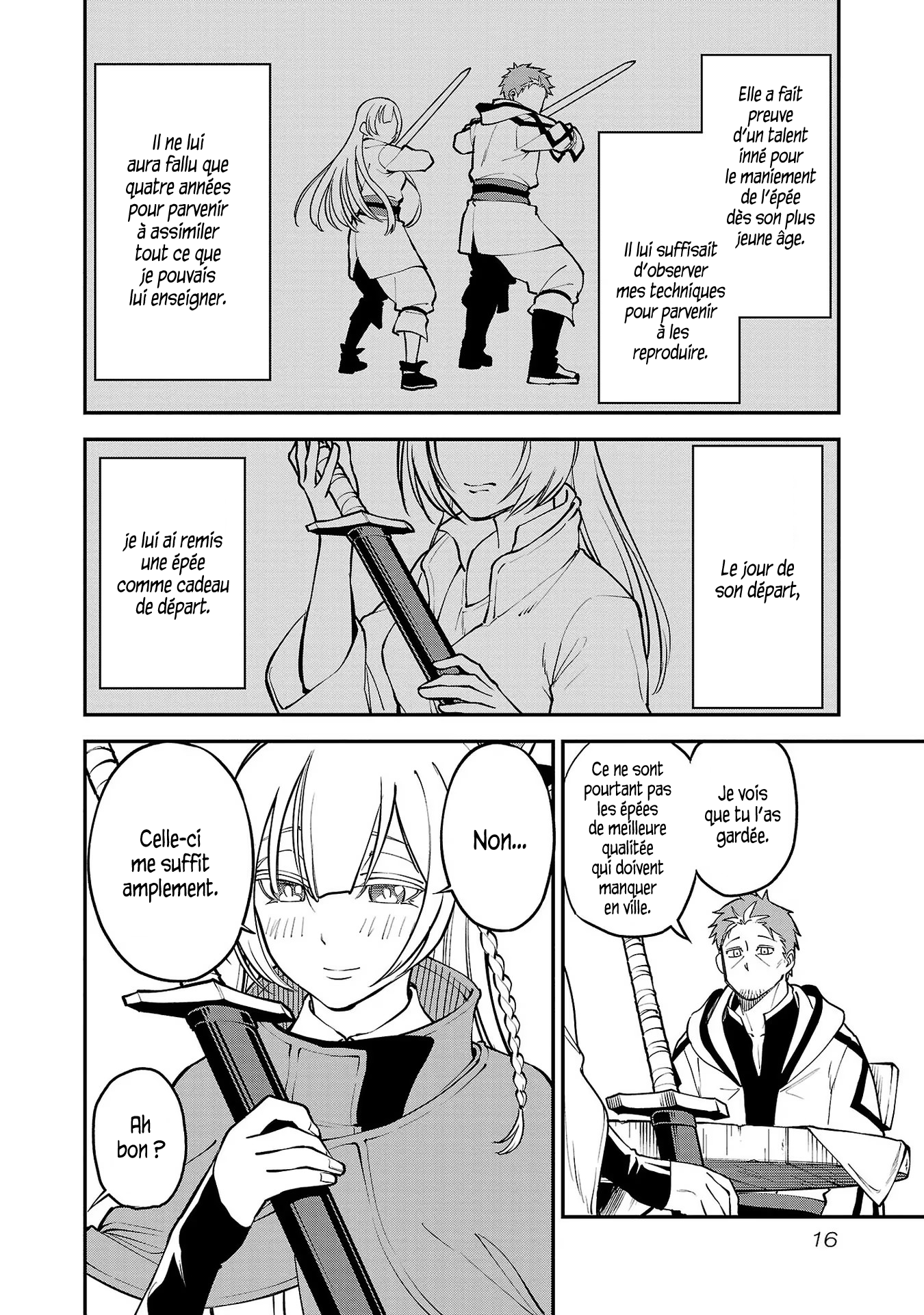 Katainaka no Ossan, Kensei ni Naru ~Tada no Inaka no Kenjutsu Shihan Datta noni, Taisei Shita Deshi-tachi ga Ore wo Hottekurenai Ken~ Un homme d'âge mûr et deux belles femmes. 第19页