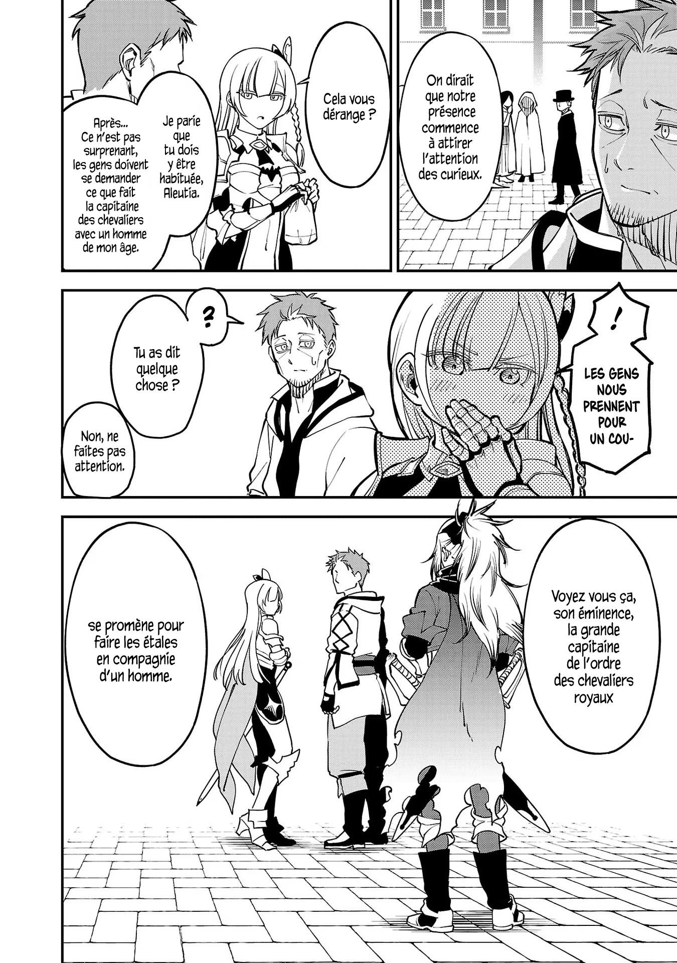Katainaka no Ossan, Kensei ni Naru ~Tada no Inaka no Kenjutsu Shihan Datta noni, Taisei Shita Deshi-tachi ga Ore wo Hottekurenai Ken~ Un homme d'âge mûr et deux belles femmes. 第28页